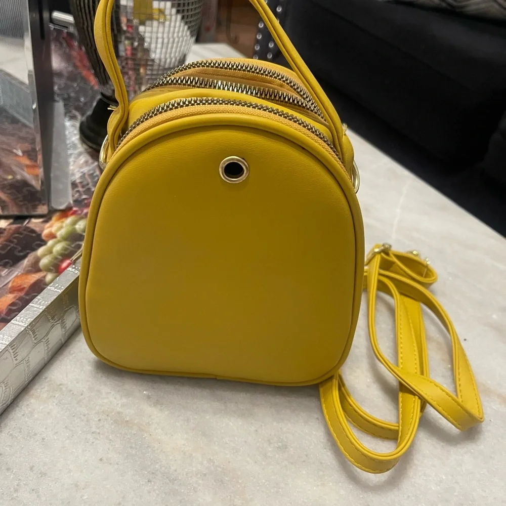ALUDA  PIJU Yellow Mini Bag with strap crossbody - Picture 4 of 12